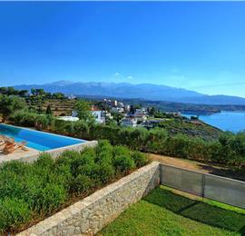 5 bedroom luxury villa with infinity pool, sea views and tennis court near Chania, sleeps 10